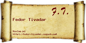 Fedor Tivadar névjegykártya